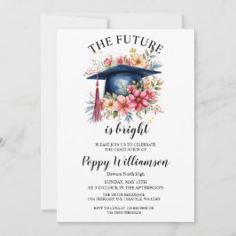 Invitación El Futuro Es Una Brillante Fiesta De Graduación