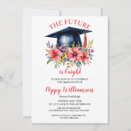 Invitación El Futuro Es Una Brillante Fiesta De Graduación