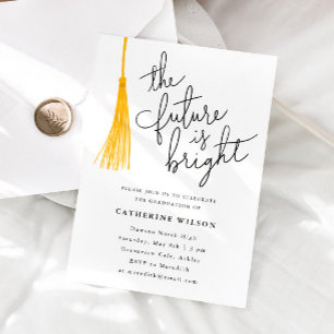 Invitación El futuro es una foto de la fiesta de graduación d