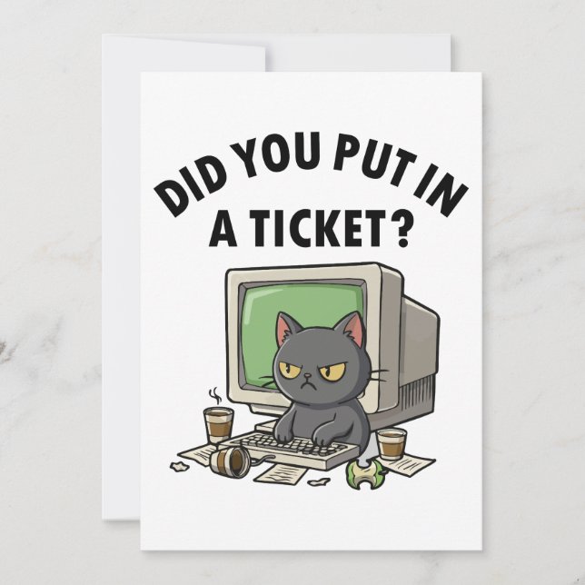 Invitación El gato del servicio de asistencia de Moody le pre (Anverso)