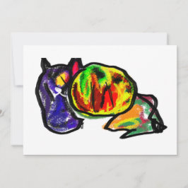 Invitación El gato negro espera el otoño