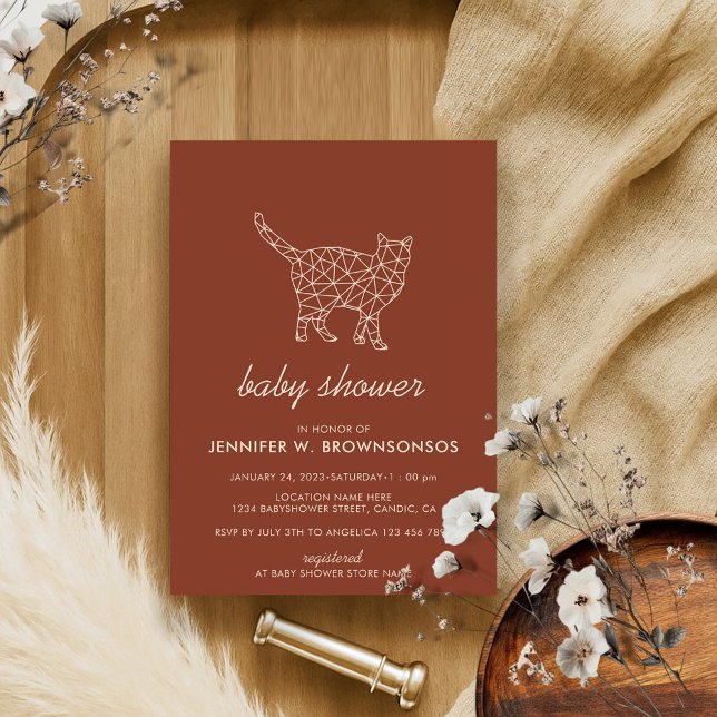 Invitación El gato salvaje Terracotta Summer Fall (Subido por el creador)