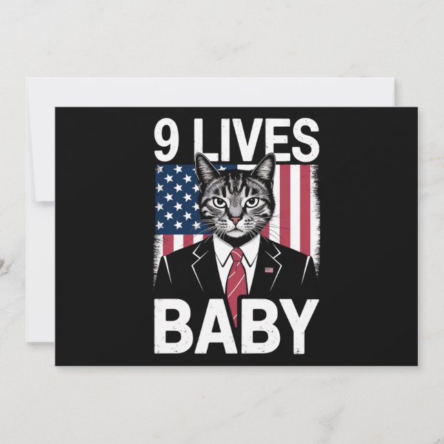Invitación El gato Trump 9 vive un gato gracioso de Trump (Anverso)