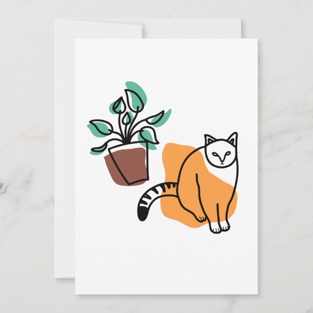 Invitación El gato y la planta (Anverso)