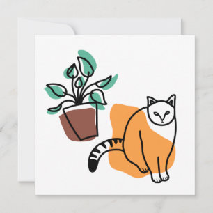Invitación El gato y la planta