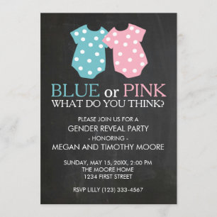 Invitación El género azul o rosado revela al fiesta invita a