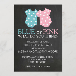Invitación El género azul o rosado revela al fiesta invita a