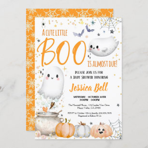 Invitación El género Baby Shower Little Boo Halloween es neut