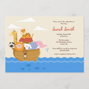 Invitación El género Baby Shower neutral de la arca de Noah