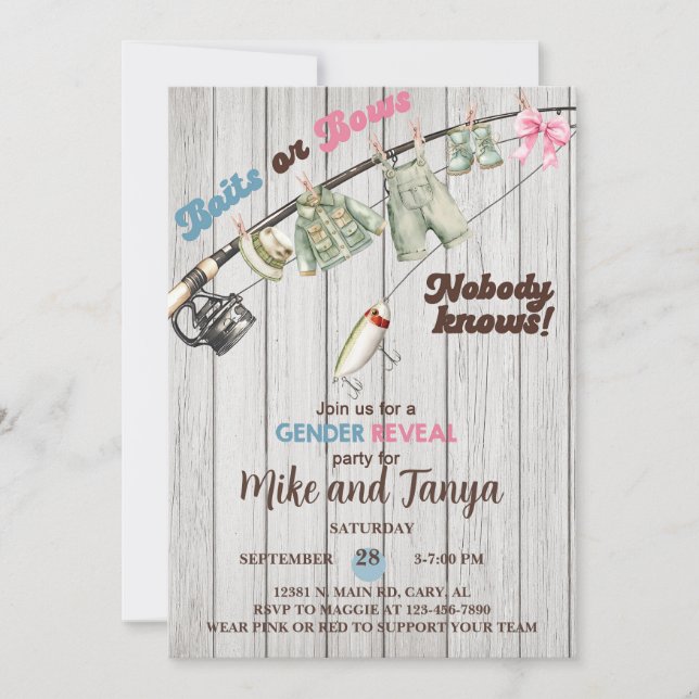 Invitación El género Baits o Bows revela la invitación. (Anverso)