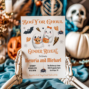Invitación El género Boo Y o Ghoul Halloween revela Baby Show