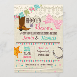 Invitación El género de Boots o Bows revela