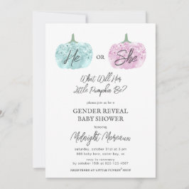 Invitación El género de calabaza pequeña revela Baby Shower d
