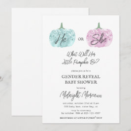 Invitación El género de calabaza pequeña revela Baby Shower d