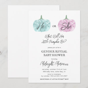 Invitación El género de calabaza pequeña revela Baby Shower d