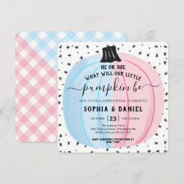 Invitación El género de calabaza pequeña revela Halloween