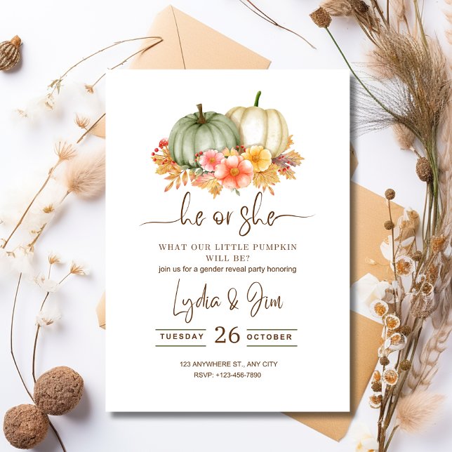 Invitación El género de calabaza revela la invitación, caiga  (Subido por el creador)