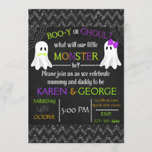 Invitación El género de Halloween del Abucheo-y o del