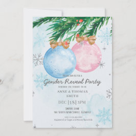 Invitación El género de invierno acuarela revela Baby Shower
