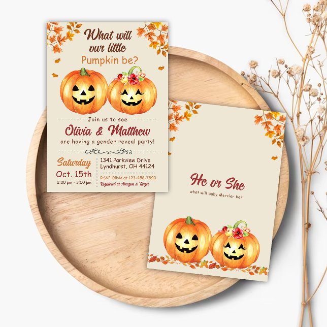 Invitación El género de la caída de calabaza revela la invita (Subido por el creador)