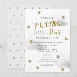 Invitación El género de la estrella pequeña TWINkle revela Ba