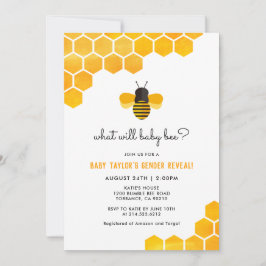 Invitación El género de la pequeña miel revela Baby Shower