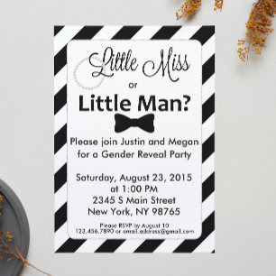 Invitación El género de la pequeña o pequeña señorita revela 