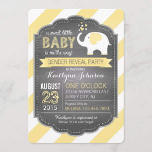 Invitación El género de la raya del elefante blanco revela