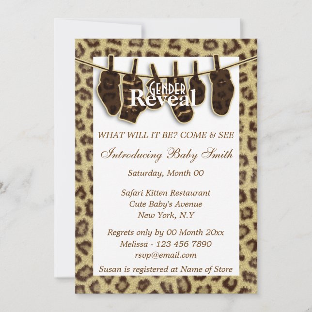 Invitación El género de la selva revela PERSONALIZA (Anverso)