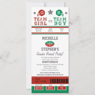 Invitación El género de las entradas de fútbol revela Baby Sh