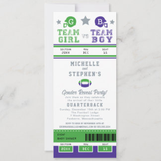 Invitación El género de las entradas de fútbol revela Baby Sh