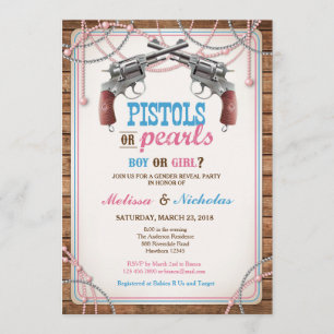 Invitación El género de las pistolas o de las perlas revela