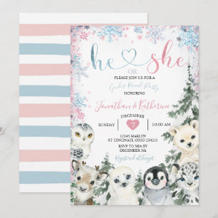 Invitación El género de los animales de invierno revela sus c