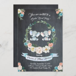 Invitación El género de los chicas o niños revela elefante, p