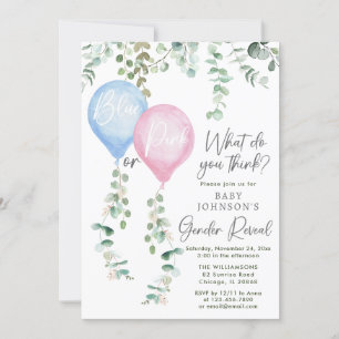 Invitación El género de los globos azul o rosa de la vegetaci