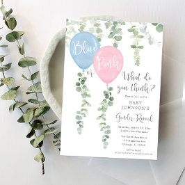 Invitación El género de los globos azul o rosa de la vegetaci