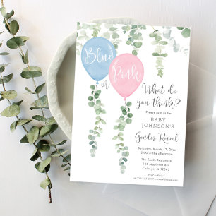 Invitación El género de los globos azul o rosa de la vegetaci