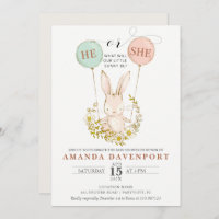 El género de los globos de conejo revela invitació