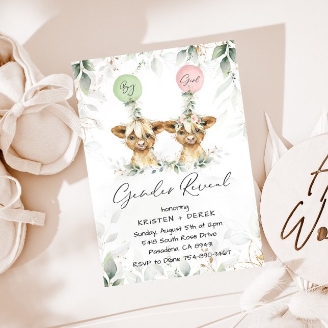 Invitación El género de los globos de vacas de Highland revel (Subido por el creador)
