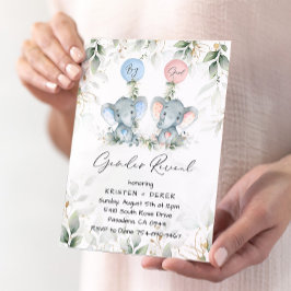 Invitación El género de los globos elefantes revela la invita