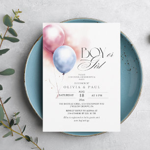 Invitación El género de los globos modernos y mínimos revela