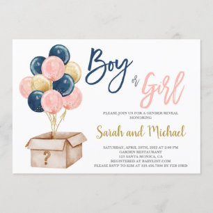 Invitación El género de los globos revela