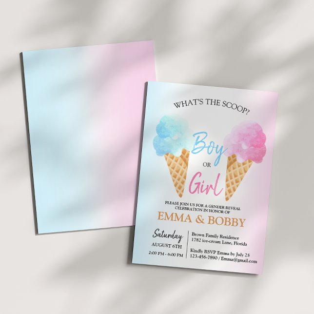 Invitación El género de los helados revela lo que es el Fiest (Subido por el creador)