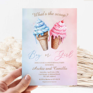 Invitación El género de los helados revela lo que es la primi