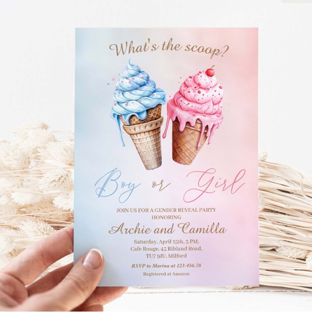 Invitación El género de los helados revela lo que es la primi (Subido por el creador)