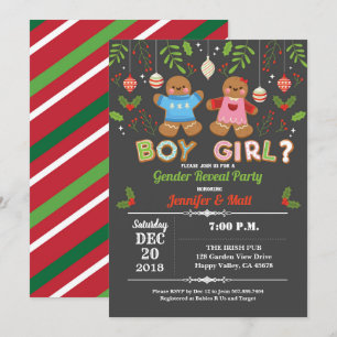 Invitación El género de los Navidades de pan de jengibre reve