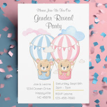 El género de los osos y globos revela la invitació