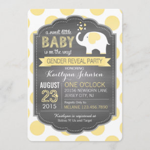 Invitación El género de los puntos del elefante blanco revela