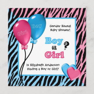 Invitación El género de moda del estampado de zebra revela
