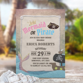 Invitación El género de sirvienta o pirata revela Baby Shower